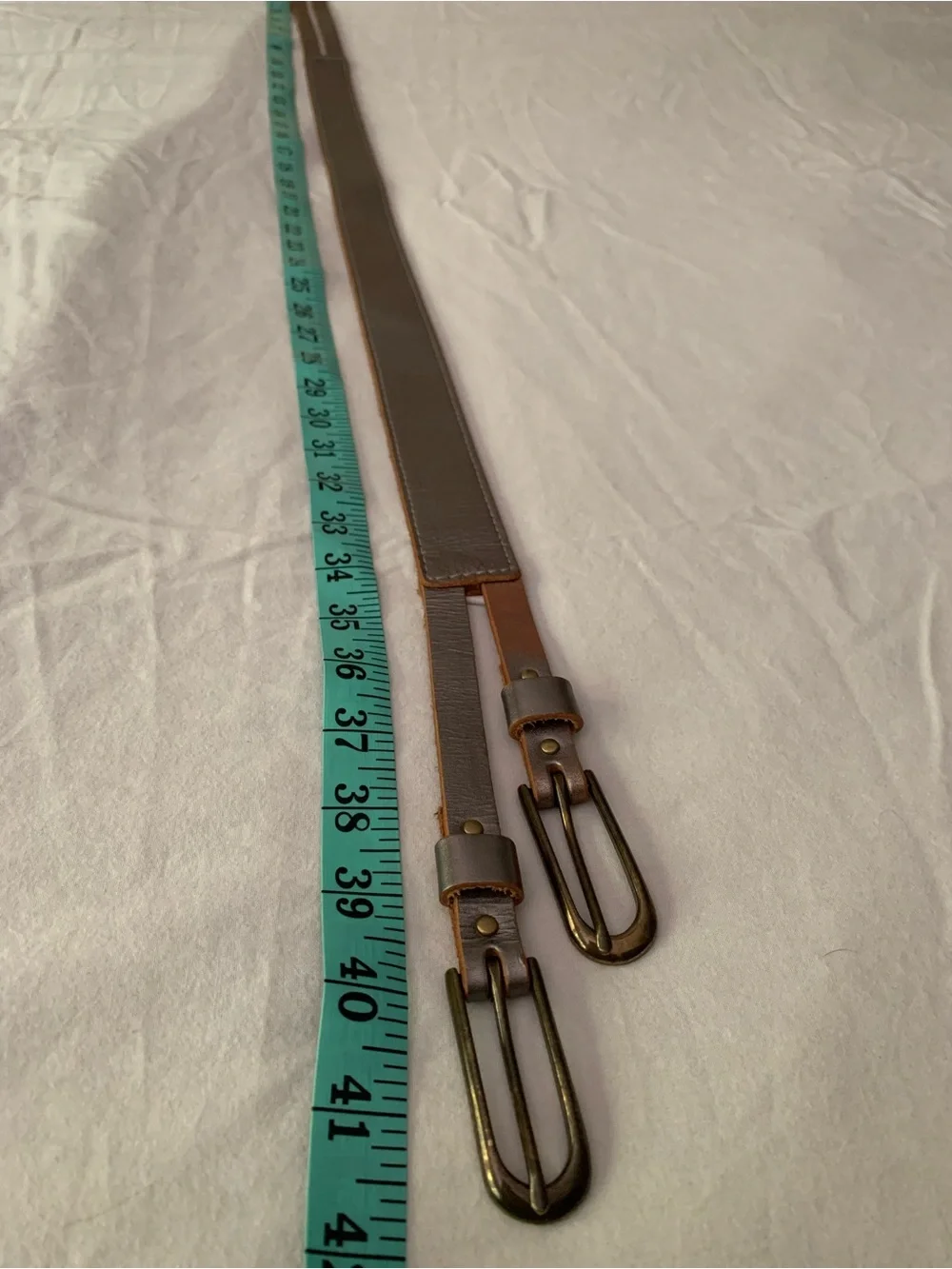 Gap Genuine Leather Double Buckle Belt, Size Medium